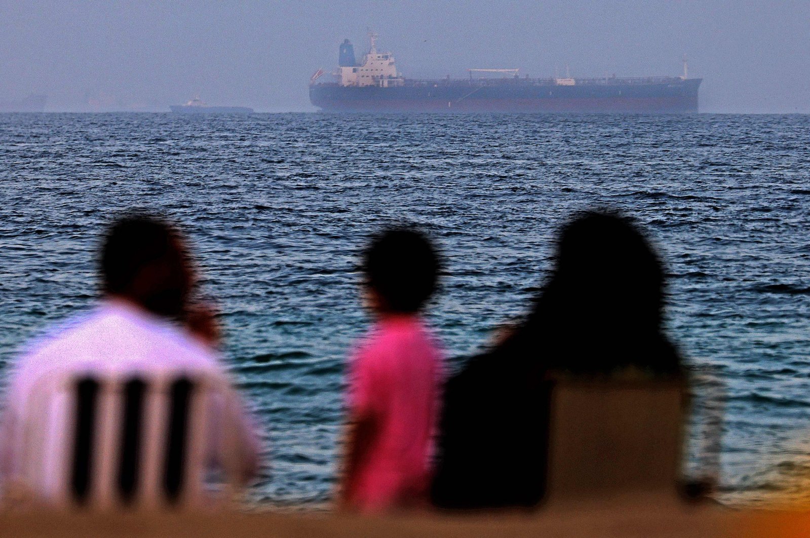The Israeli-linked Japanese-owned tanker MT Mercer Street is seen off the port of the Gulf Emirate of Fujairah in the United Arab Emirates, Aug. 3, 2021. (AFP Photo)
