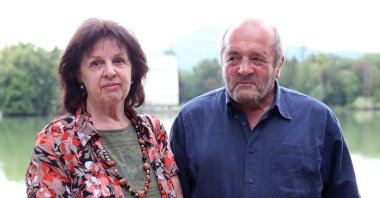 Roland Selim Kadir Osmanoğlu poses with his wife Gerlinde, in Salzburg, Austria, Aug. 4, 2021. (AA PHOTO) 