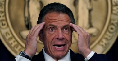 New York Gov. Andrew Cuomo holds a news conference in New York, May, 3, 2021. (AFP Photo)