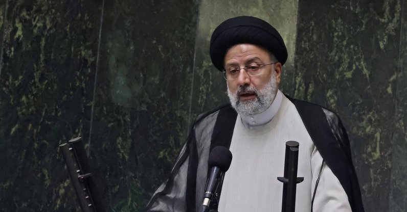 Iran's newly elected President Ebrahim Raisi speaks during his swearing ceremony at the Iranian parliament in the capital Tehran, Aug. 5, 2021. (AFP Photo)
