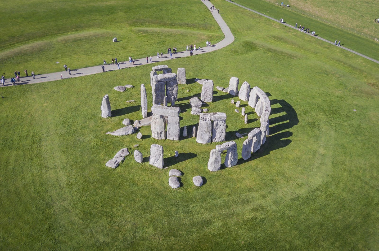 An aerial view shows the monumental megaliths of UNESCO World Heritage Site Stonehenge, in Amesbury, Wiltshire, United Kingdom, Oct. 3, 2016. (Shutterstock Photo)
