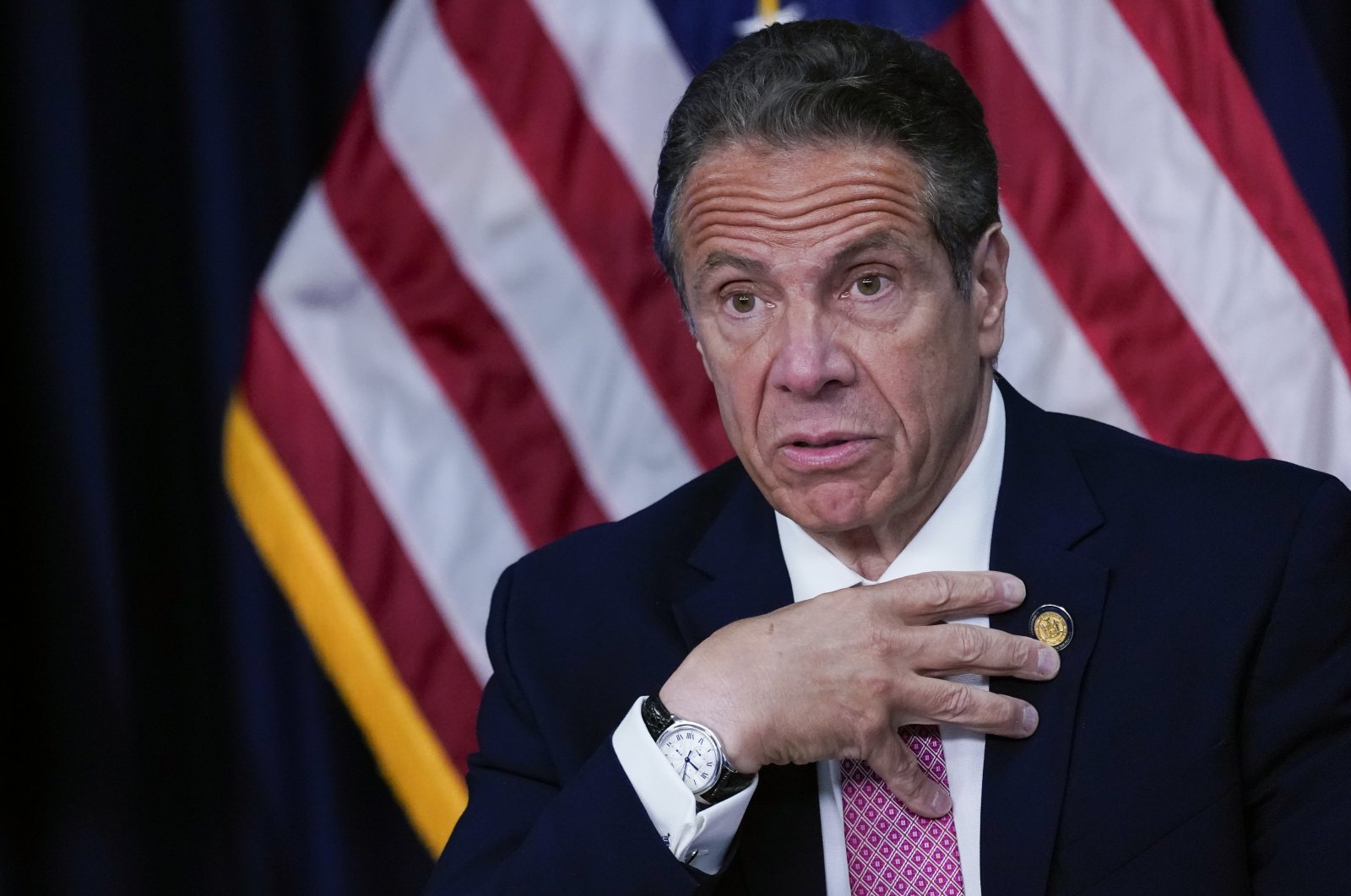 New York Gov. Andrew Cuomo speaks during a news conference in New York, N.Y., U.S., May 10, 2021. (AP Photo)