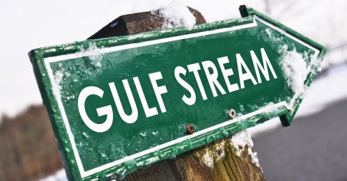 The Gulf stream road sign. (Shutterstock Photo) 