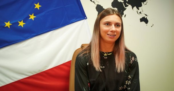 Belarusian sprinter Krystsina Tsimanouskaya, who left the Olympic Games in Tokyo and seeks asylum in Poland, attends an interview with Reuters in Warsaw, Poland, Aug. 5, 2021. (Reuters Photo)