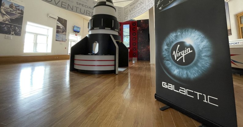 A toy rocket is on display at the visitor center in Truth or Consequences, New Mexico, July 12, 2021. (AP Photo)