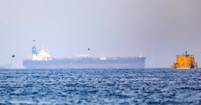Mercer Street, an Israeli-managed oil tanker that was attacked off the coast of Oman, is seen near Fujairah Port in United Arab Emirates, Aug. 3, 2021. (Reuters Photo)