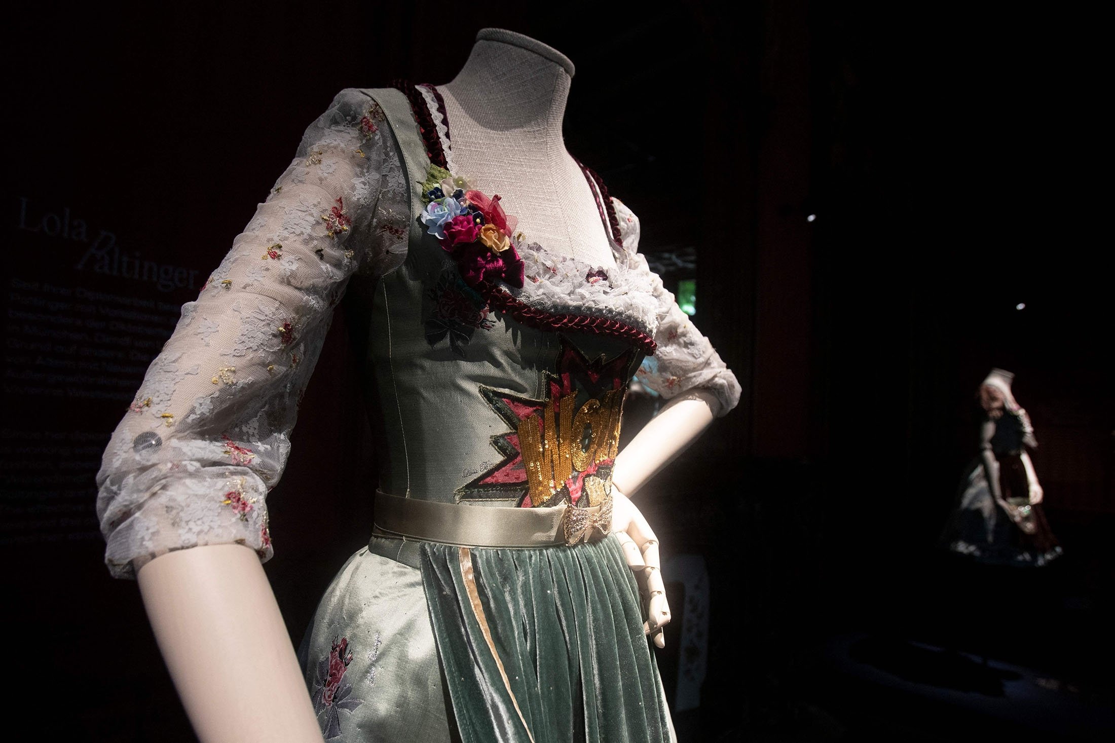 Dirndl dresses are on display at the exhibition "Dirndl – Tradition goes fashion" at the Mamorschloessl palace in Bad Ischl, Upper Austria, June 24, 2021. (AFP Photo)