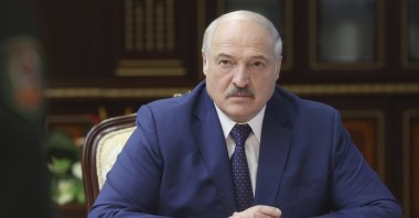 Belarusian President Alexander Lukashenko speaks to high level military officials in Minsk, Belarus, Aug. 5, 2021. (AP Photo)