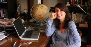 Director Yeşim Ustaoğlu poses in her workroom in Istanbul, Turkey. (Sabah File Photo)