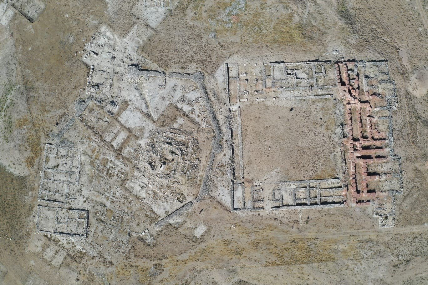 An aerial view from the archaeological site of Kuşaklı, Sivas, central Turkey, Aug. 6, 2021. (IHA Photo)
