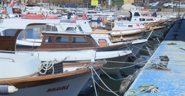 Fishing boats docked at the coast, in Istanbul, Turkey, Aug. 9, 2021. (DHA Photo)