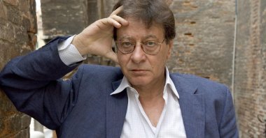 Mahmoud Darwish, Palestinian, poet, writer, novelist, portrait, Turin, Italy, 2005. (Getty Images)