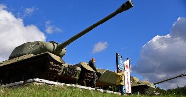 Soviet tanks-monuments of the 18th Machine Gun Artillery Division on Iturup Island, the largest one of the Kuril Islands, situated in the southern part of its Greater Kuril Chain, Sakhalin region, Russia, Oct. 16, 2020. (Photo by TASS via Reuters )