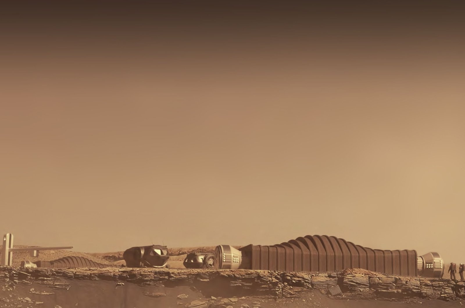 A proposal for the Mars Dune Alpha habitat on Mars can be seen, Aug. 2021. (ICON/NASA via AP)