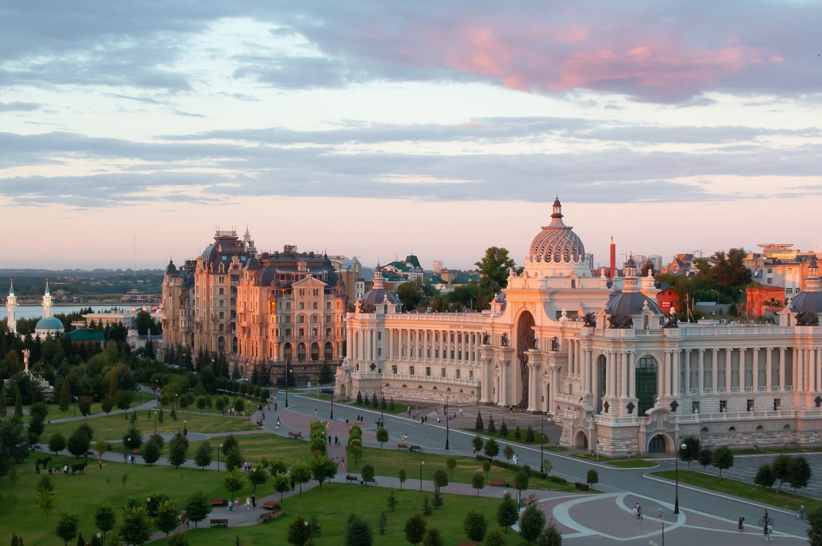 Tatarstan's Ministry of Environment and Agriculture seen with a city view in the background, Kazan, capital of Tatarstan, Russia, July 25, 2020. (Shutterstock Photo)