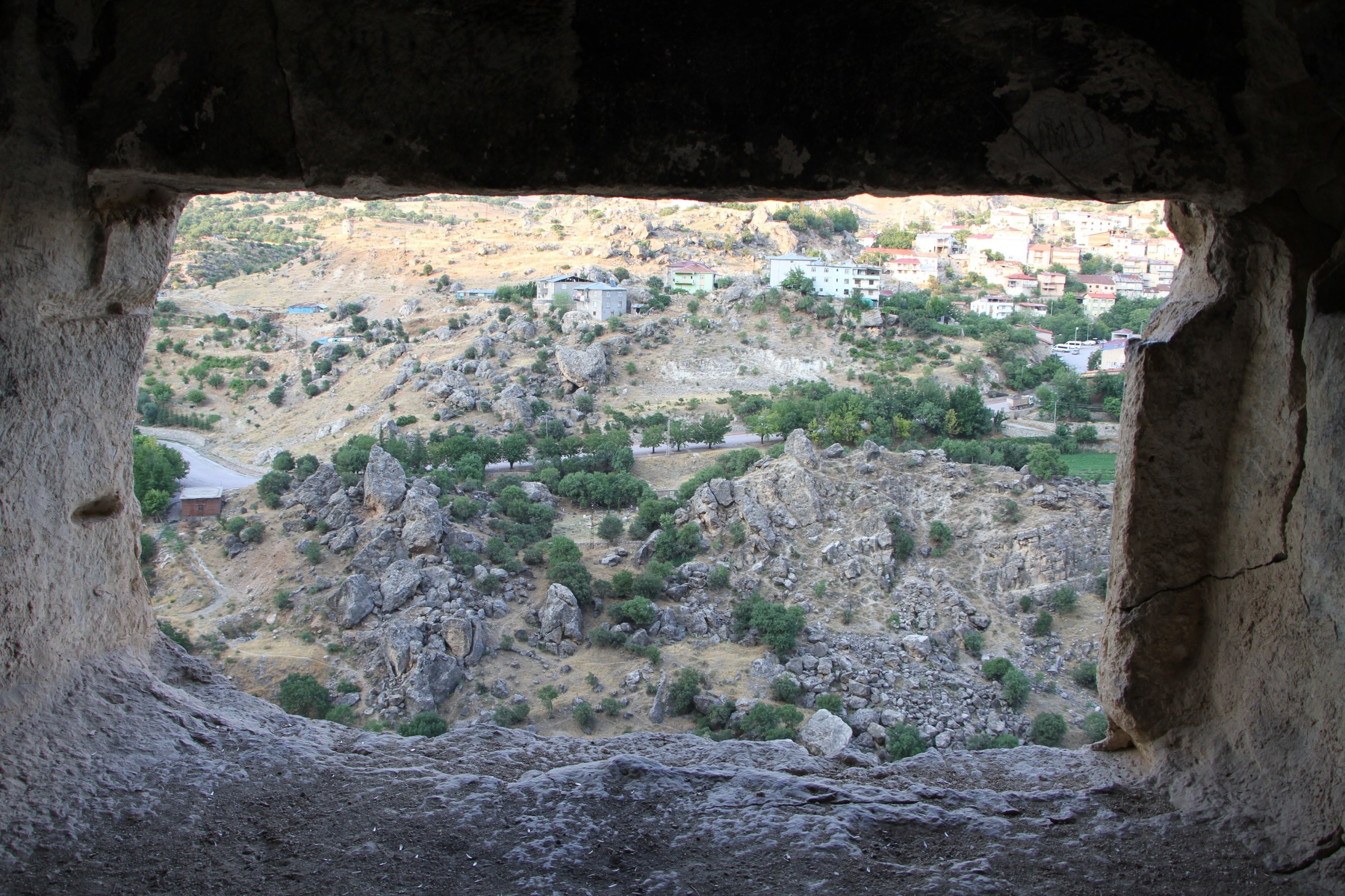 The scenic view from a cave room in Tunceli, eastern Turkey, Aug. 8, 2021. (İHA Photo)