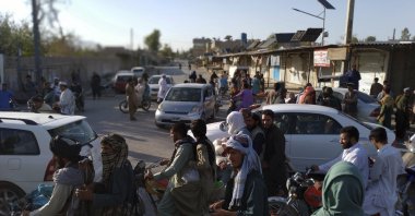 Taliban fighters are seen inside the city of Farah, capital of  Farah province southwest of Kabul, Afghanistan, Aug. 10, 2021. (AP Photo)