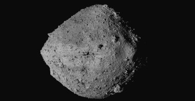 This undated image made available by NASA shows the asteroid Bennu from the OSIRIS-REx spacecraft. (NASA via AP)