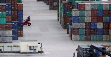 Containers seen at the Yangshan port in Shanghai, China, Oct. 19, 2020. (Reuters Photo)