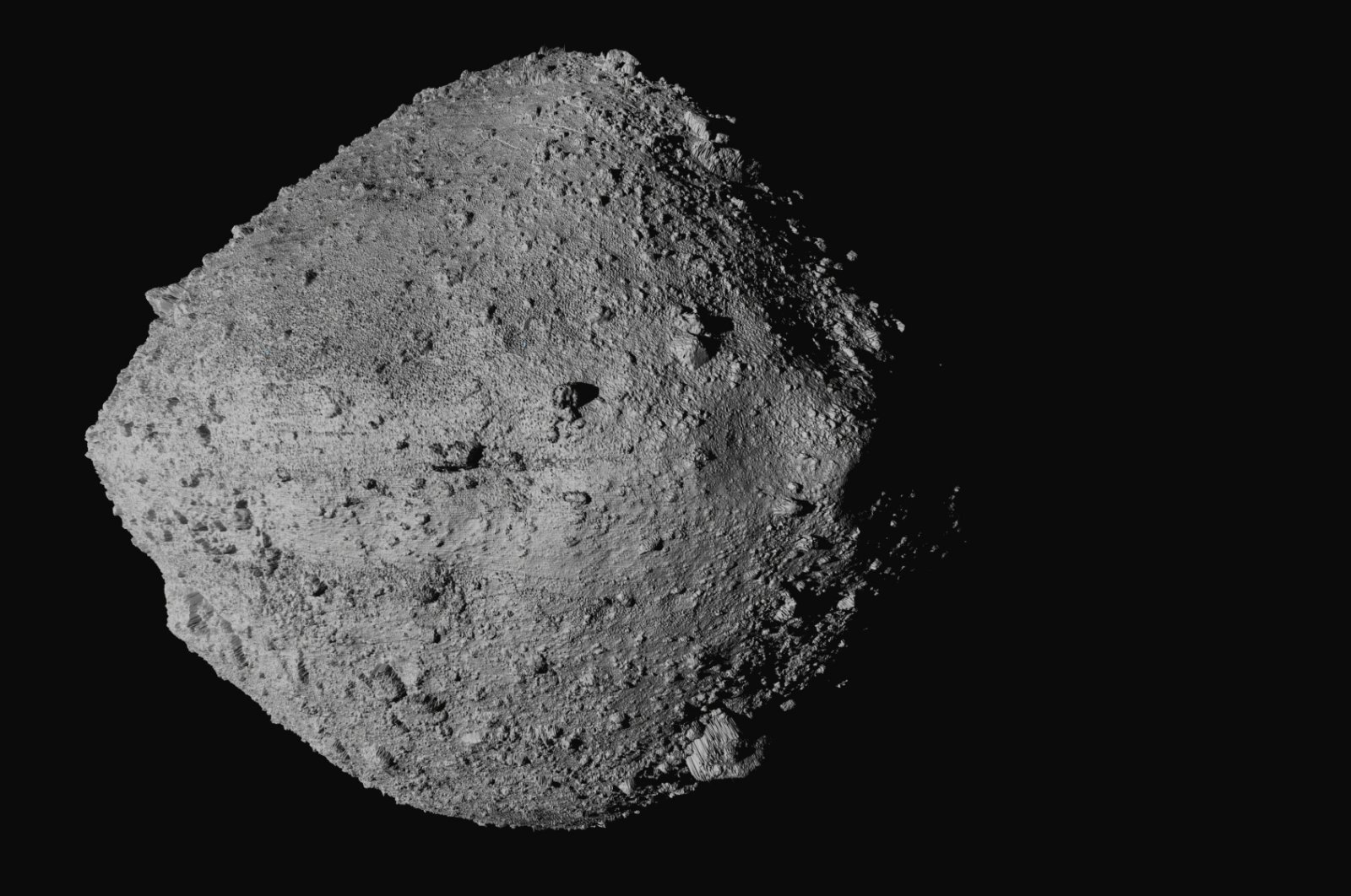 This undated image made available by NASA shows the asteroid Bennu from the OSIRIS-REx spacecraft. (NASA via AP)