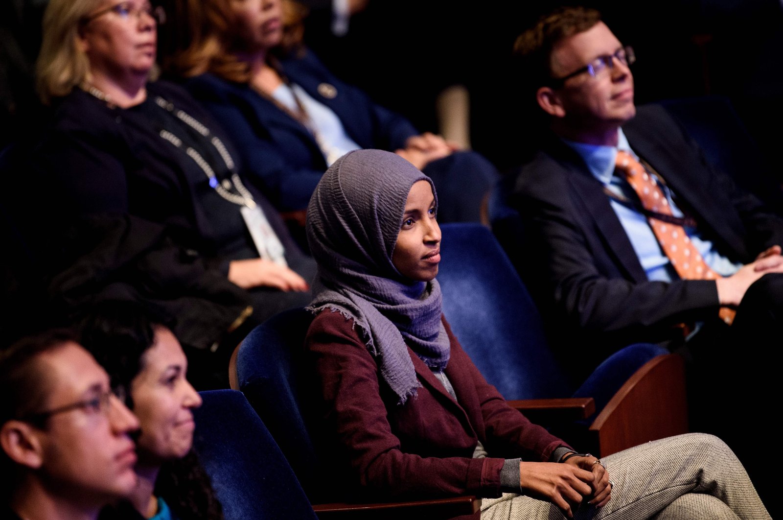U.S. Rep. Ilhan Omar and others attend a House of Representatives member-elect welcome briefing on Capitol Hill, Washington, D.C., U.S., Nov. 15, 2018. (AFP Photo)
