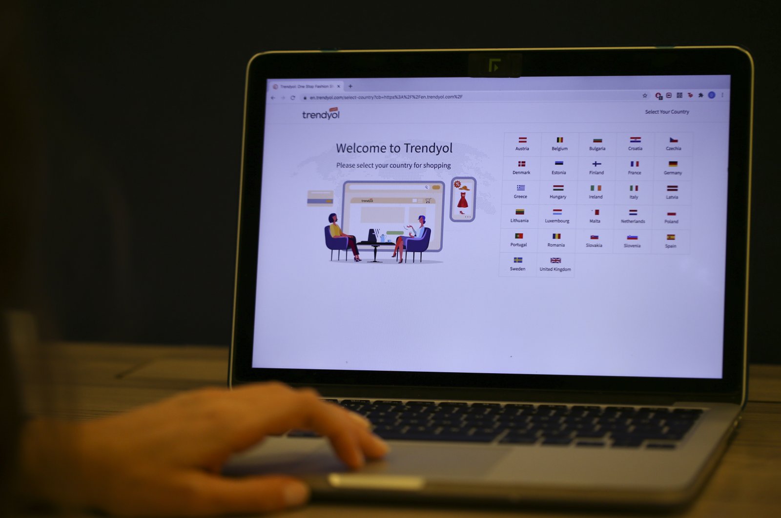 Turkish e-commerce company Trendyol is accessed on a laptop, Oct. 13, 2020. (AA Photo)
