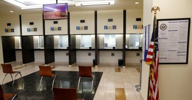 General view of the consular section at the U.S. Embassy in Kabul, Afghanistan, July 30, 2021. (Reuters Photo)