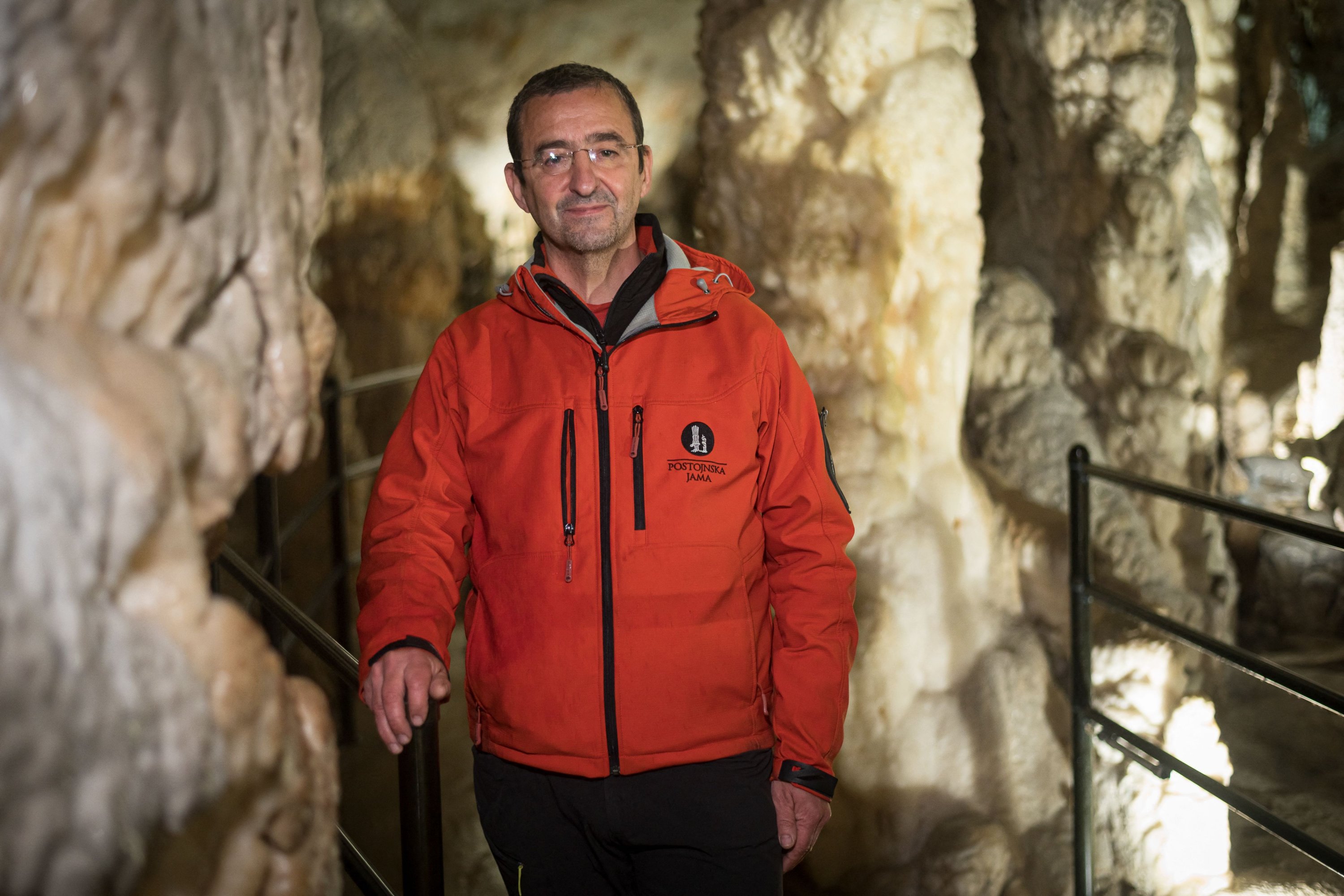 Postojna cave guide and speleology enthusiast Stanislav Glazar poses in the Postojna Cave in Postojna, Slovenia, May 25, 2021. (AFP Photo)