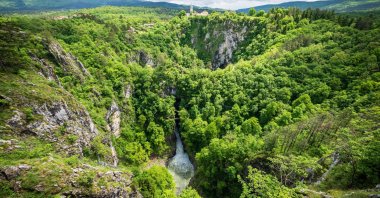 A part of the Skocjan Caves can be seen near the town of Divaca, Slovenia, May 25, 2021. (AFP Photo)