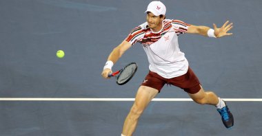 Britain's Andy Murray returns a shot to France's Richard Gasquet during the Western & Southern Open at Lindner Family Tennis Center, Mason, Ohio, U.S., Aug. 16, 2021. (AFP Photo)