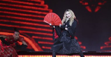Madonna performs on stage as part of her Rebel Heart Tour, in London, U.K., Dec. 1, 2015. (AP Photo)