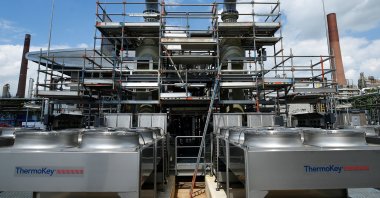 A general view of a hydrogen electrolysis plant called "REFHYNE," one of the world's first green hydrogen plants, in Wesseling near Cologne, Germany, July 2, 2021. (Reuters Photo)