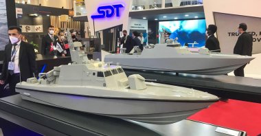 Naval platforms are on display during the International Defense Industry Fair (IDEF 2021) in Istanbul, Turkey, Aug. 17, 2021. (AA Photo)