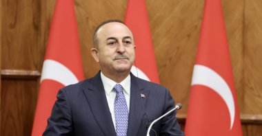 Foreign Minister Mevlüt Çavuşoğlu speaks at a joint news conference with Jordanian counterpart Ayman al-Safadi, Aug. 17, 2021. (AA Photo)