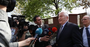 Former Gen. Çevik Bir speaks to reporters before a trial, in the capital Ankara, Turkey, April 13, 2018. (PHOTO BY ALİ EKEYILMAZ)