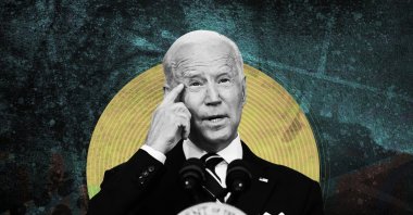 A photo illustration by Daily Sabah's Büşra Öztürk shows U.S. President Joe Biden.
