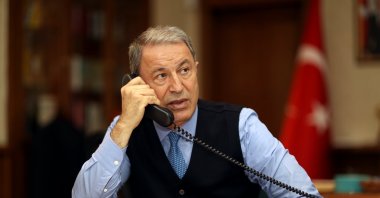 Defense Minister Hulusi Akar and his German counterpart Annegret Kramp-Karrenbauer discussed the latest situation in Afghanistan, Aug. 19, 2021 (DHA Photo)