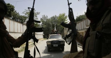 Taliban fighters patrol in Kabul, Afghanistan, Aug. 19, 2021. (AP Photo)