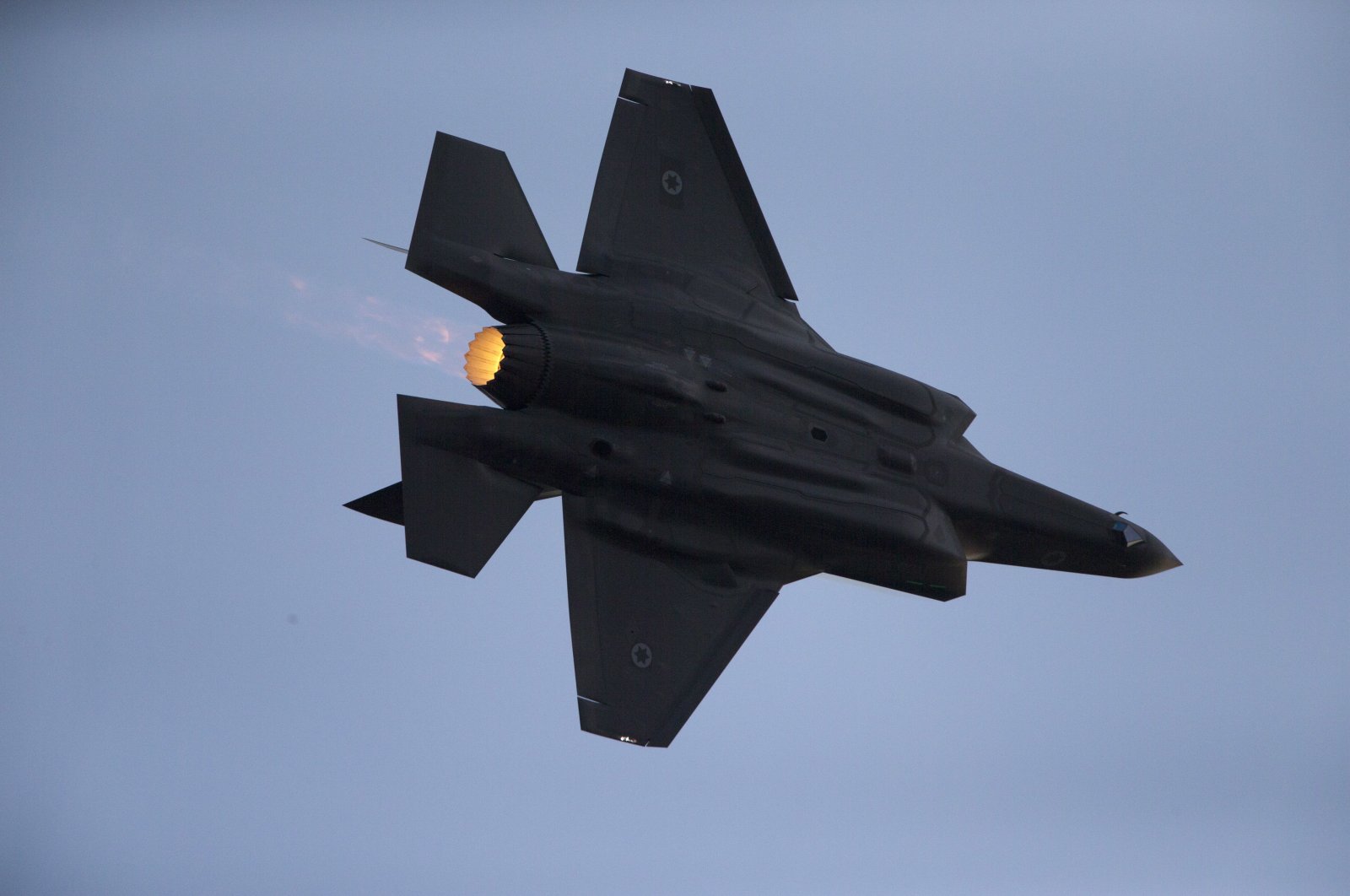An Israeli Air Force F-35 plane performs during a graduation ceremony for new pilots in the Hatzerim Air Force Base near Beersheba, Israel, Dec. 29, 2016. (AP Photo)