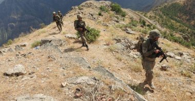 Turkish soldiers are seen during an operation in northern Iraq, Aug. 17, 2021. (AA Photo)