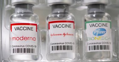 Vials of the Moderna, Johnson & Johnson, Pfizer-BioNTech COVID-19 vaccines, May 2, 2021. (REUTERS Photo)