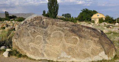 A petroglyph in the Petroglyph Open Air Museum, Cholpon-Ata, Kyrgyzstan, Aug. 22, 2021. (AA Photo)