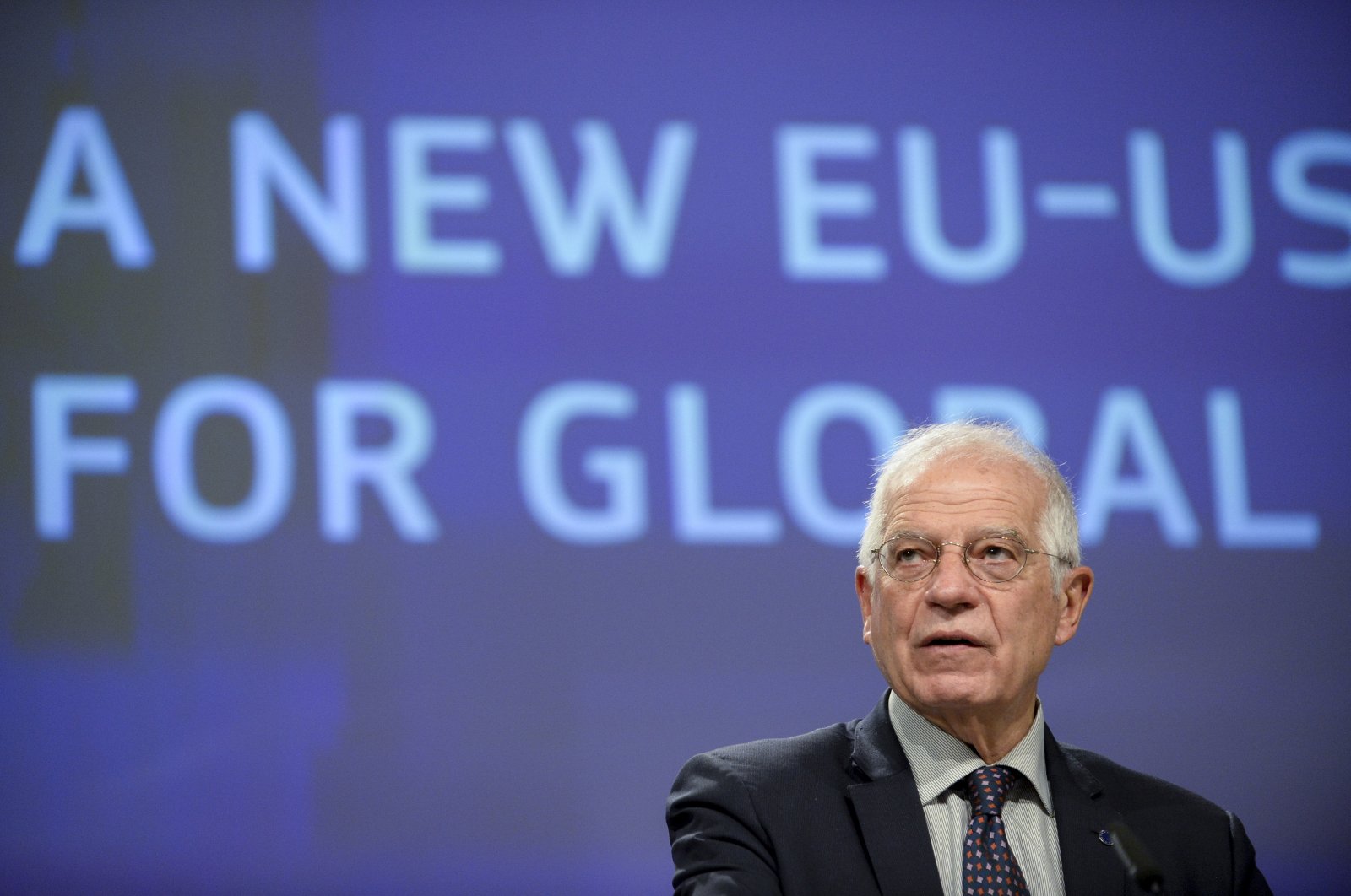 European Union foreign policy chief Josep Borrell speaks during a media conference at EU headquarters in Brussels, Dec. 2, 2020. (AP File Photo)