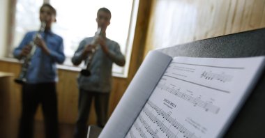 Students learn to play music at the Afgan National Institute of Music, ANIM, in Kabul, Afghanistan, May 11, 2010.   (AP Photo/File)