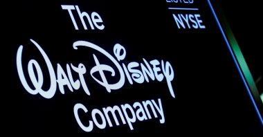A screen shows the logo and a ticker symbol for the Walt Disney Company on the floor of the New York Stock Exchange (NYSE) in New York, U.S., December 14, 2017. (REUTERS Photo) 