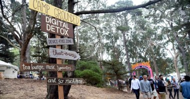 Digital Detox: Analog Zone can be seen during Outside Lands Music and Arts Festival at Golden Gate Park in San Francisco, California, U.S., Aug. 9, 2021. (Getty Images)