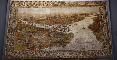 A historical artwork depicting Istanbul in the Museum of Turkish and Islamic Arts. (Photo by Murat Tarık)