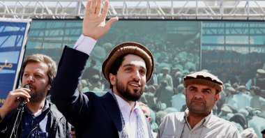 Ahmad Massoud, son of Afghanistan's slain anti-Soviet resistance hero Ahmad Shah Massoud, waves as he arrives to attend a gathering in Bazarak, Panjshir province, Afghanistan, Sept. 5, 2019. (Reuters File Photo)