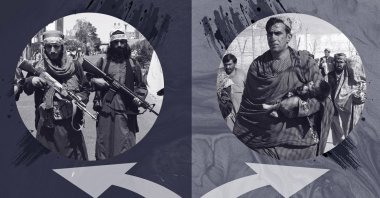 A photo illustration by Daily Sabah’s Büşra Öztürk shows the Taliban at the crossroads as they decide how to govern Afghanistan.