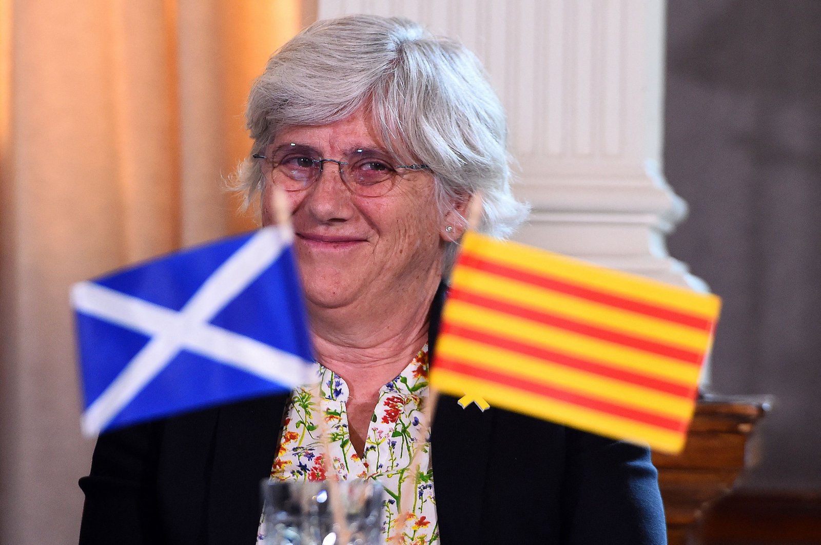 Catalonia's former Education Minister Clara Ponsati attends a press conference in Edinburgh, Scotland, July 11, 2018. (AFP Photo)